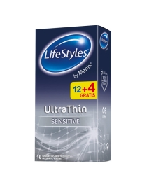 Prezervatīvi LIFESTYLES UltraThin 12+4gab.